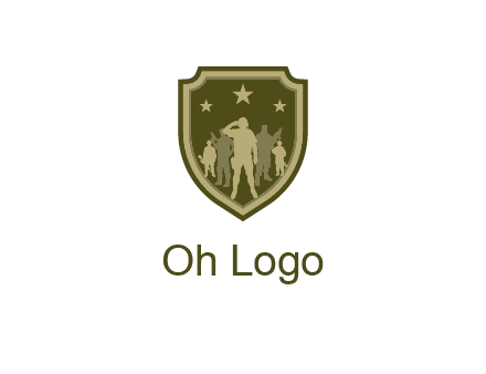 soldiers standing with stars in badge