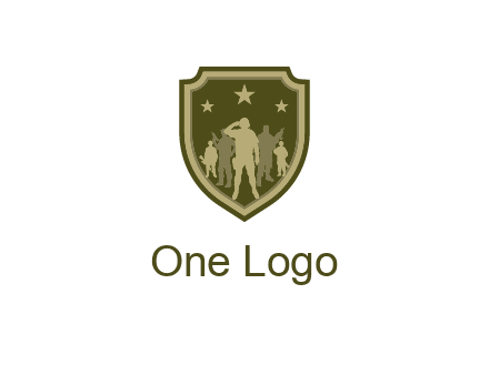 soldiers standing with stars in badge