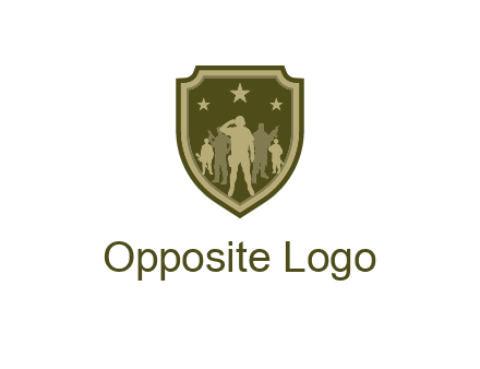 soldiers standing with stars in badge