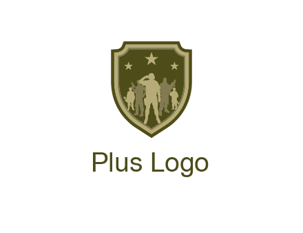 soldiers standing with stars in badge