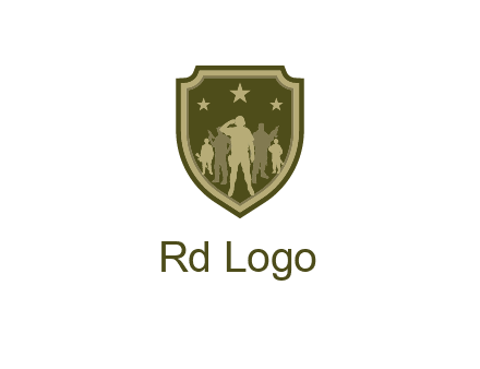 soldiers standing with stars in badge