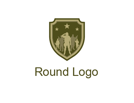 soldiers standing with stars in badge