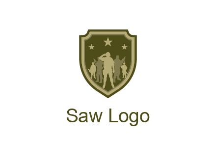 soldiers standing with stars in badge