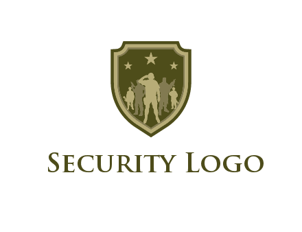 soldiers standing with stars in badge