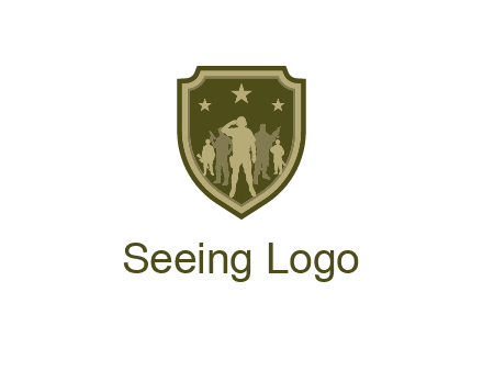 soldiers standing with stars in badge