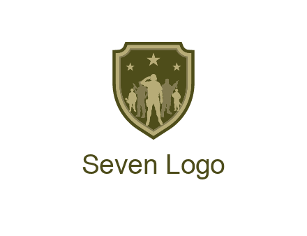 soldiers standing with stars in badge