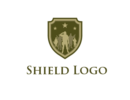 soldiers standing with stars in badge
