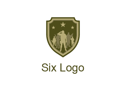 soldiers standing with stars in badge