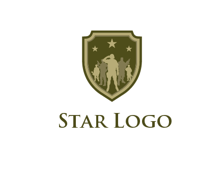 soldiers standing with stars in badge