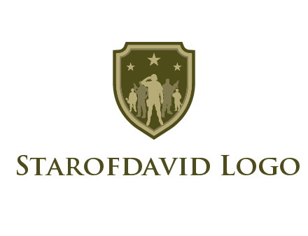soldiers standing with stars in badge