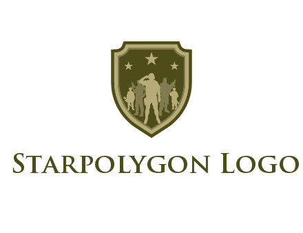 soldiers standing with stars in badge