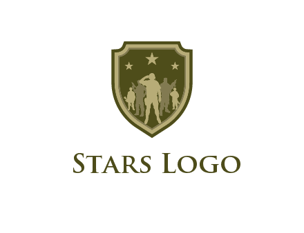 soldiers standing with stars in badge