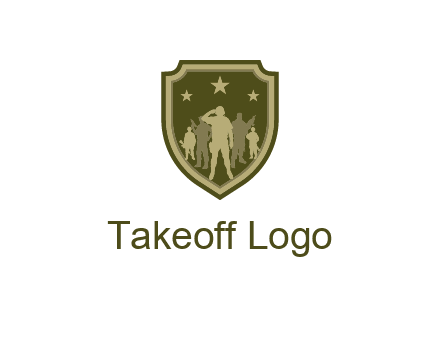 soldiers standing with stars in badge