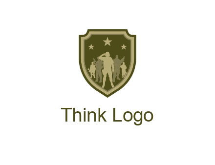 soldiers standing with stars in badge
