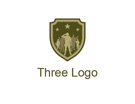 soldiers standing with stars in badge