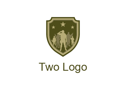 soldiers standing with stars in badge