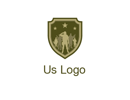 soldiers standing with stars in badge