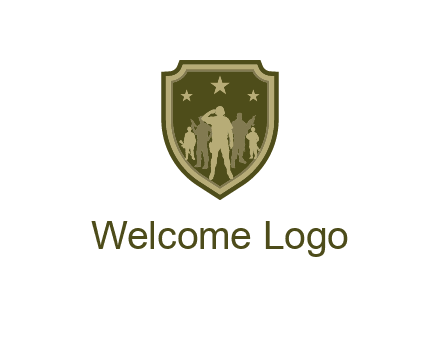 soldiers standing with stars in badge