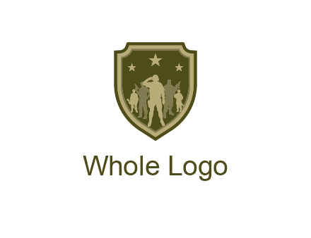 soldiers standing with stars in badge