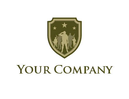 soldiers standing with stars in badge