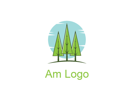 circle behind trees