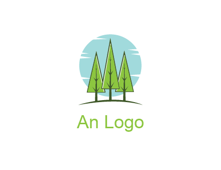 circle behind trees