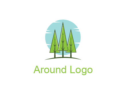 circle behind trees