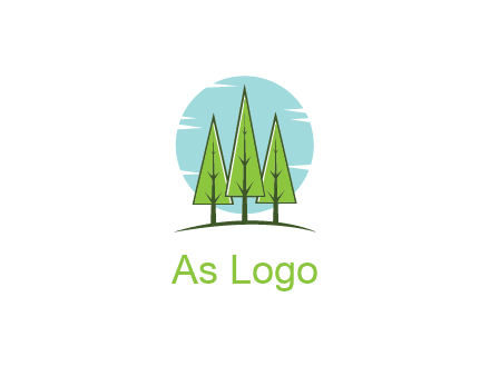 circle behind trees