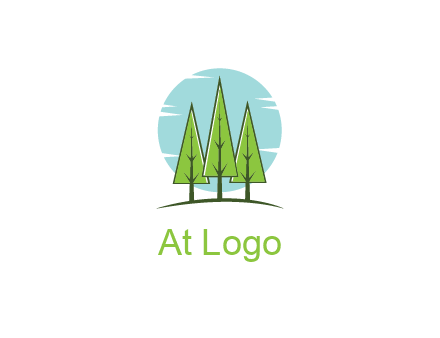 circle behind trees