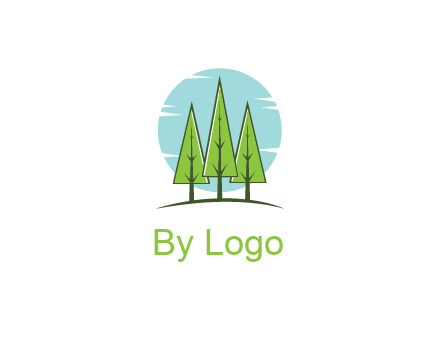 circle behind trees