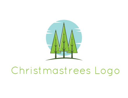 circle behind trees