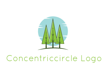circle behind trees