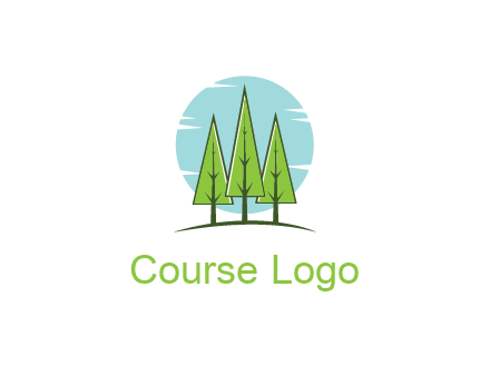 circle behind trees