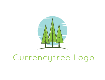 circle behind trees