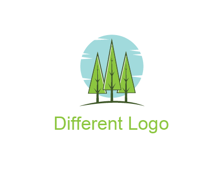 circle behind trees