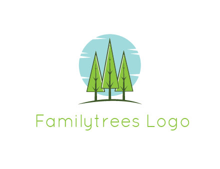 circle behind trees
