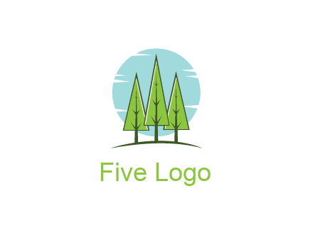 circle behind trees