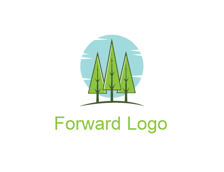 circle behind trees