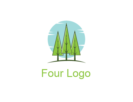 circle behind trees