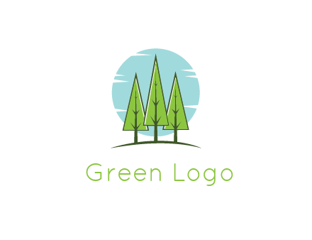 circle behind trees