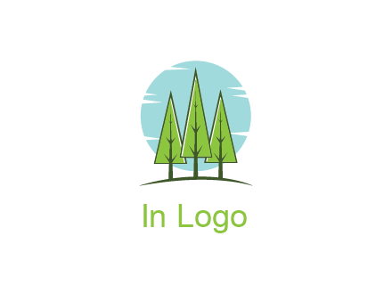 circle behind trees