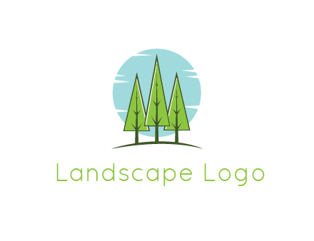 circle behind trees