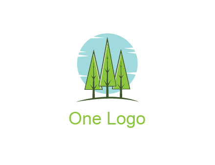 circle behind trees
