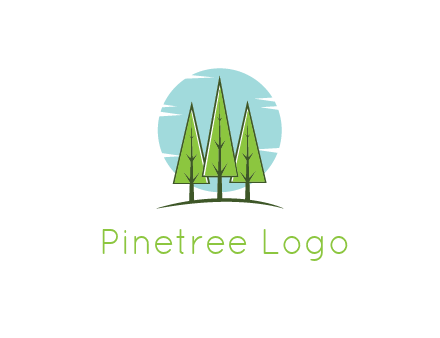 circle behind trees