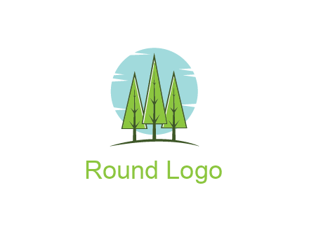 circle behind trees