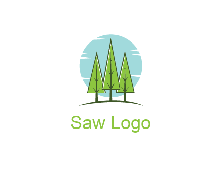circle behind trees