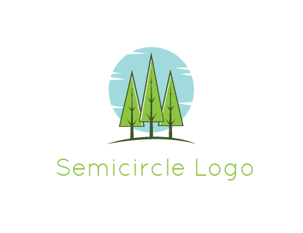 circle behind trees