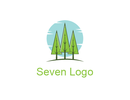 circle behind trees