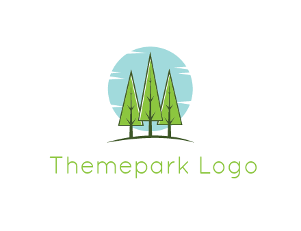 circle behind trees