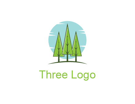 circle behind trees